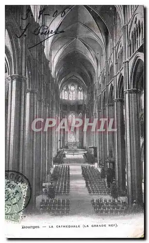 Ansichtskarte AK Bourges La Cathedrale La Grande Nef