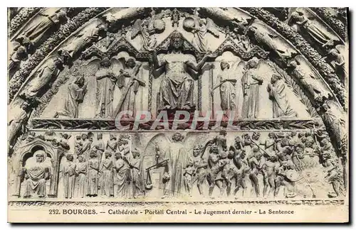 Cartes postales Bourges Cathedrale Portail Central Le Jugement Dernier La Sentence