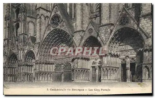 Cartes postales Cathedrale de Bourges Les Cinq Portails