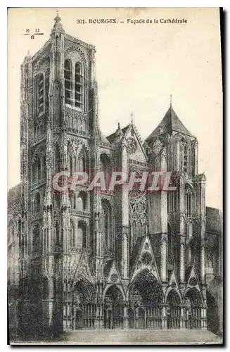 Cartes postales Bourges Facade de la Cathedrale