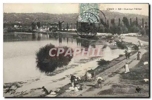 Ansichtskarte AK Vichy Vue sur l'Allier Lavandieres Peche Pecheur