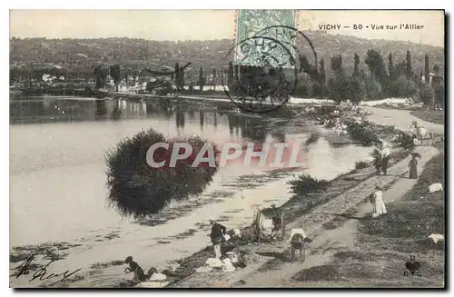 Cartes postales Vichy Vue sur l'Allier Lavandieres Peche Pecheur