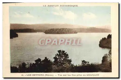 Ansichtskarte AK Les Settons Nievre vue sur les Iles prise au teleobjectif