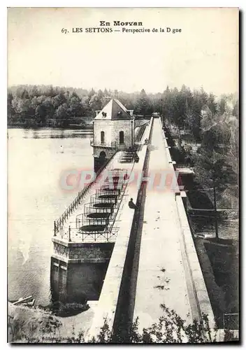 Cartes postales En Morvan les Settons Pespective de la Digue