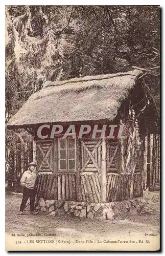 Cartes postales Les Settons Nievre Dans l'Ile la Cabane Forestiere