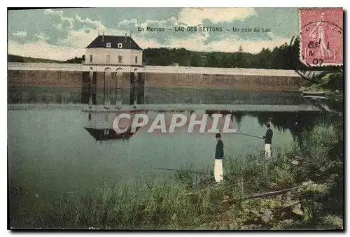 Cartes postales En Morvan lac des Settons un coin du Lac Peche Pecheur Militaria