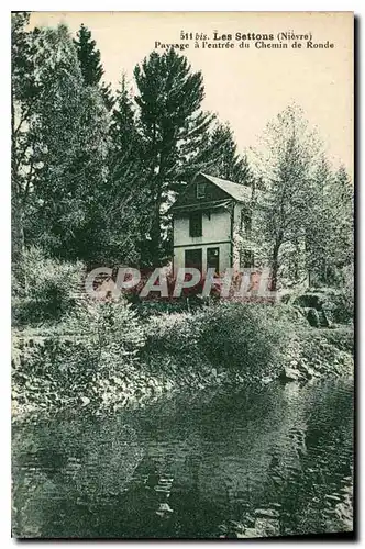 Cartes postales Les Settons Nievre Paysage a l'entree du chemin de Ronde