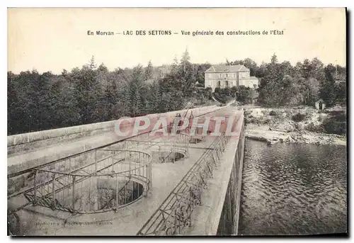 Cartes postales En Morvan Lac des Settons vue generale des Constructions de l'Etat