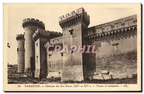 Cartes postales Tarascon Chateau du Roi Rene XIV et XV S tours et remparts