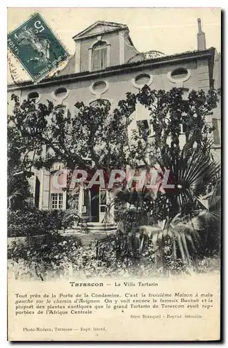 Cartes postales Tarascon la Villa Tartarin tout pres de la Porte de la Condamine c'est la troisiene maison a mai
