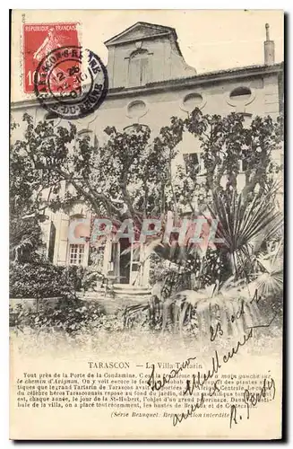 Cartes postales Tarascon la Villa Tartarin tout pres de la Porte de la Condamine c'est la troisiene maison a mai