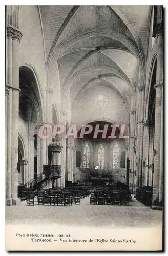 Ansichtskarte AK Tarascon vue interieure de l'eglise Sainte Marthe