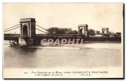 Ansichtskarte AK Pont suspendu sur le Rhone reliant Tarascon et Beaucaire