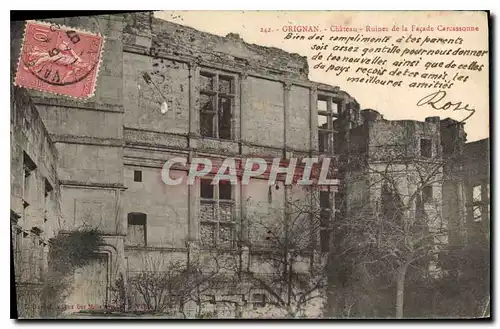 Ansichtskarte AK Grignan Chateau Ruines de la Facade Carcassonne