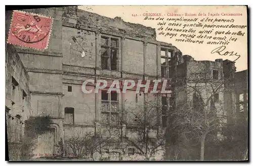 Cartes postales Grignan Chateau Ruines de la Facade Carcassonne