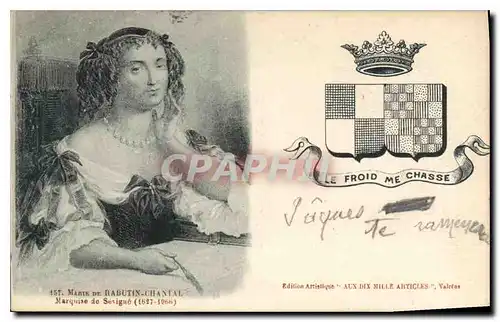 Cartes postales Mante de Rabutin Chantal Marquise de Sevigne 1627