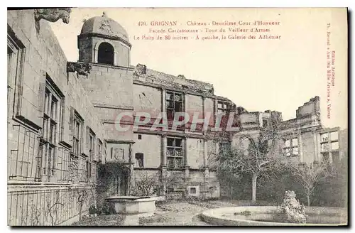 Cartes postales Grignan Chateau deuxieme Cour d'Honneur Facade Carcassonne Tour du Veilleur d'Armes a Gauche la