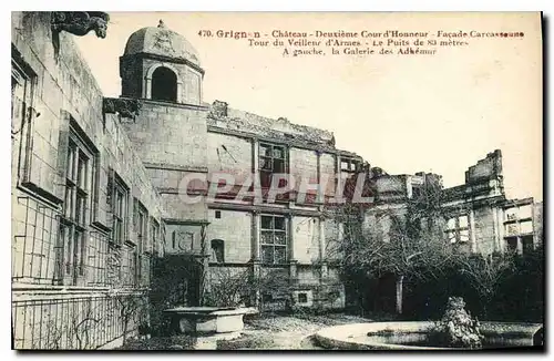 Cartes postales Grignan le Chateau restaure deuxieme cour d'Honneur facade Carcassonne tour du veilleur d'Armes
