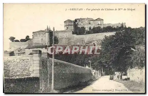 Cartes postales Grignan vue generale du chateau de Mme de Sevigne