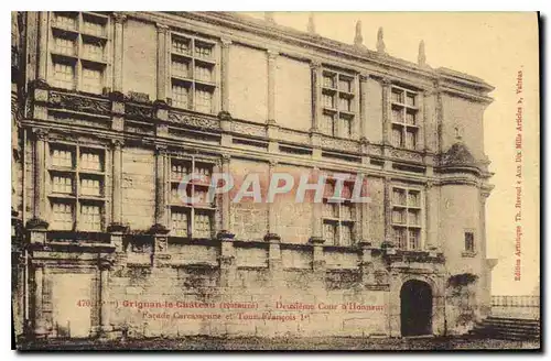 Ansichtskarte AK Grignan le chateau restaure deuxieme Cour d'Honneur facade Carcassonne et Tour Francois Ier