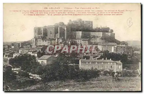 Cartes postales Grignan Chateau vue d'ensemble au Midi