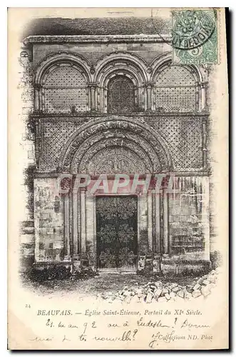 Cartes postales Beauvais Eglise Saint Etienne Portail