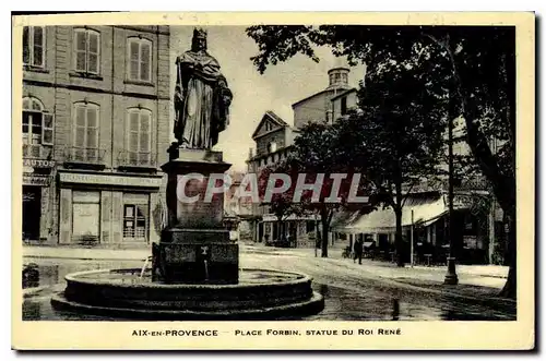 Cartes postales Aix en Provence Place Forsin Statue du Roi Rene