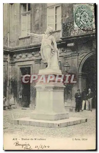 Cartes postales Aix Statue de Mirabeau