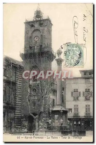 Cartes postales Aix en Provence La Mairie Tour de l'Horloge