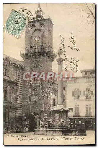 Cartes postales Aix en Provence La Mairie Tour de l'Horloge