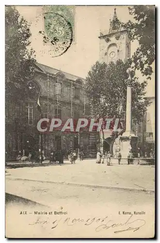 Cartes postales Aix Mairie et Beffroi