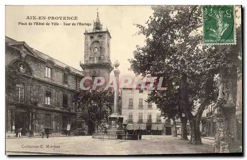 Cartes postales Aix en Provence Place de l'Hotel de ville Tour de l'Horloge