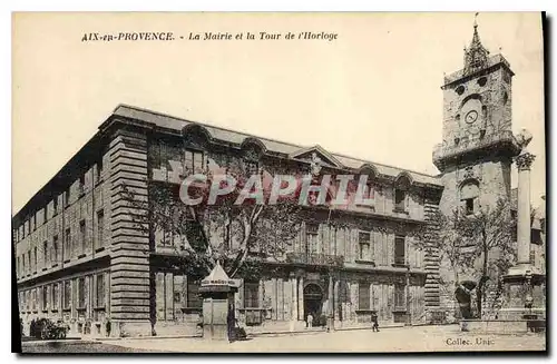 Cartes postales Aix en Provence La Mairie et la Tour de l'Horloge