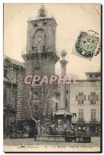 Cartes postales Aix en Provence La Mairie Tour de l'Horloge