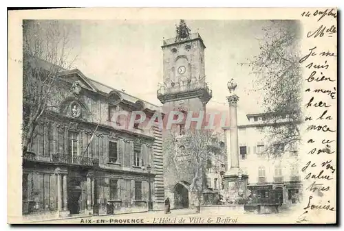 Ansichtskarte AK Aix en Provence L'Hotel de Vile & Beffroi