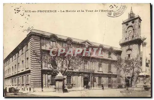 Cartes postales Aix en Provence La Mairie et la Tour de l'Horloge