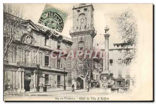 Cartes postales Aix en Provence Hotel de Ville & Beffroi