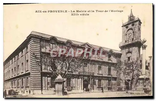 Cartes postales Aix en Provence La Mairie et la Tour de l'Horloge