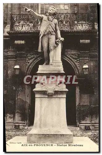 Cartes postales Aix en Provence Statue Mirabeau