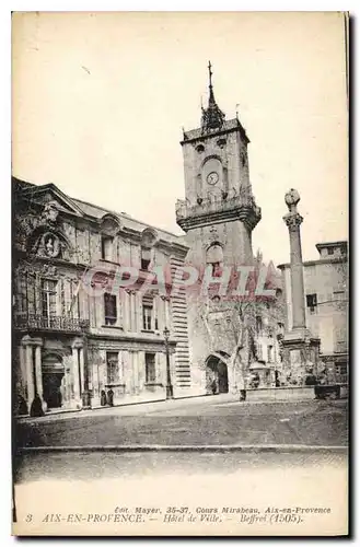 Cartes postales Aix en Provence Hotel de Ville Beffroi