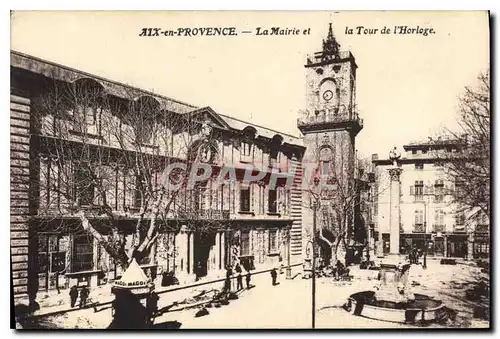 Cartes postales Aix en Provence La Mairie et la Tour de l'Horloge