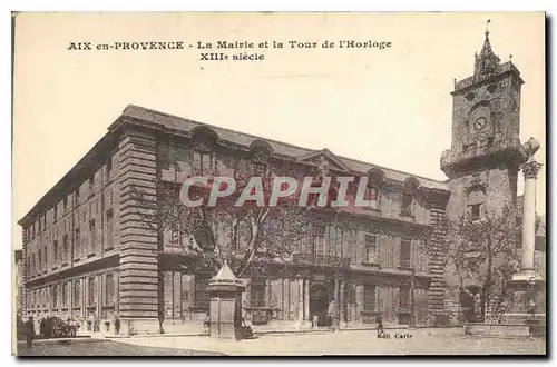 Cartes postales Aix en Provence La Mairie et la Tour de l'Horloge