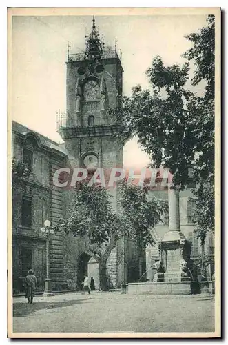 Cartes postales Aix en Provence Place de l'Hotel de Ville et Tour de l'Horloge