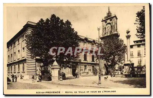 Cartes postales Aix en Provence Hotel de Ville et tour de l'Horloge