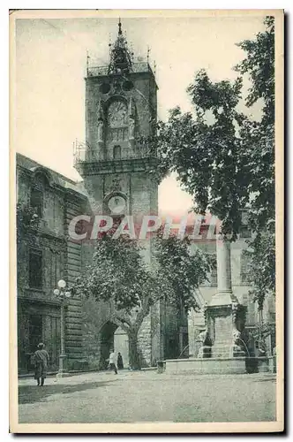 Cartes postales Aix en Provence Place de l'Hotel de Ville et Tour de l'Horloge