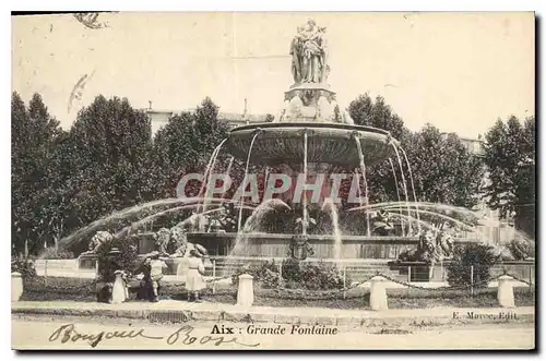 Ansichtskarte AK Aix Grande Fontaine