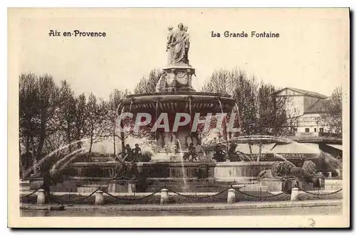 Cartes postales Aix en Provence La Grande Fontaine