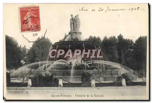 Cartes postales Aix en Provence Fontaine de la Rotonde