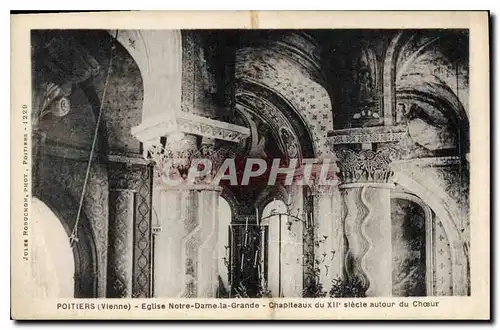 Cartes postales Poitiers Vienne Eglise Notre Dame la Grande Chapiteaux du XII siecle autour du Choeur