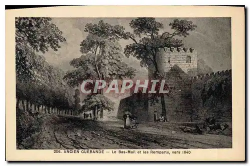 Cartes postales Ancien Guerande Le Bas Mail et les Remparts